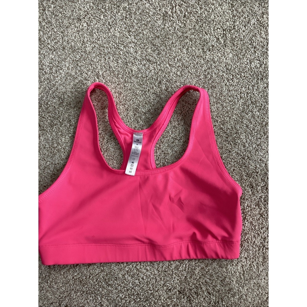 Womens 90 Degree Sports Bra Pink Racerback Bra Size Med